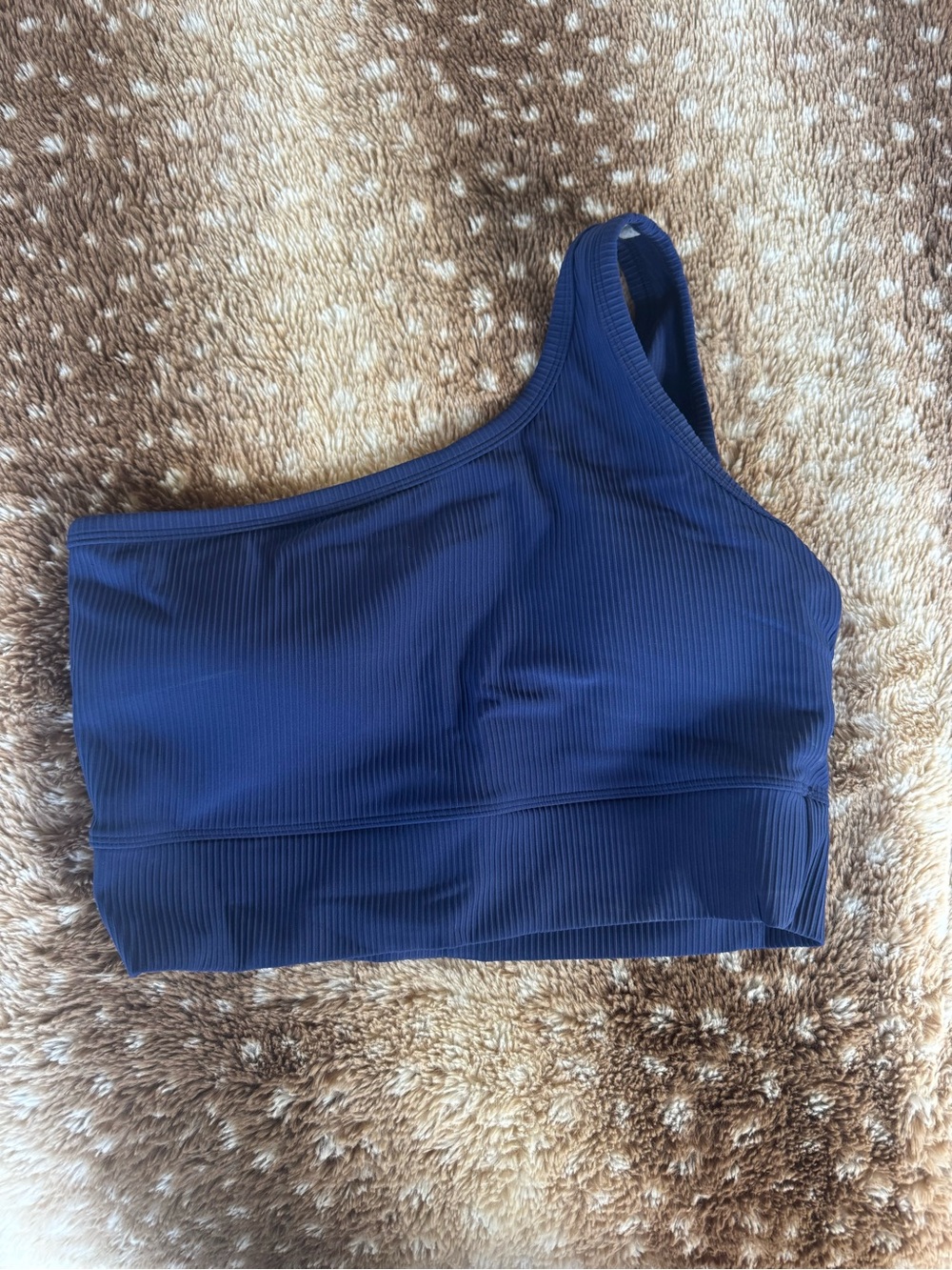 Born Primitive Navy One-Shoulder Ribbed Sports Bra - Picture 2 of 2